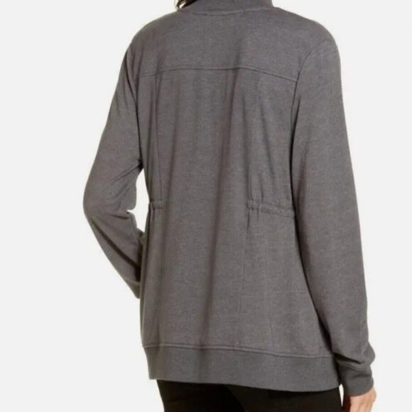 All Saints Gray Wrap Cardigan Sweater. Size Women's US 4.  Gina Drape Jacket - Picture 3 of 13